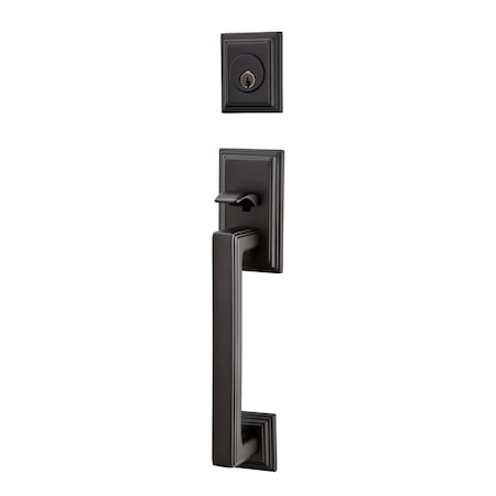Emtek Flat Black Handleset, 4203CUS19RH 4203CUS19RH